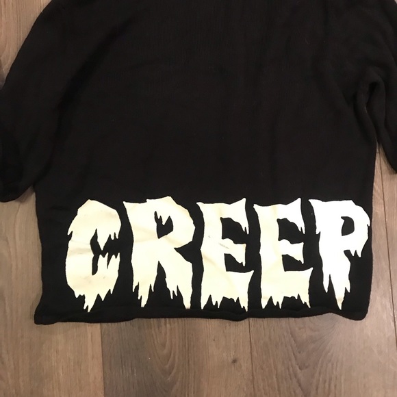 H&M CREEP Glow in The Dark Crop Sweater NWT - Picture 9 of 12